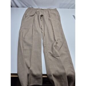 Majer Dress Pants Mens 44x36 Beige Wool Linen Pleated Straight Unhemmed NWT